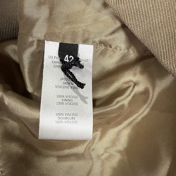 JOSEPH Jaden Twill Blazer Jacket FR42 US Large Lined Double-Breasted Beige - Picture 9 of 10